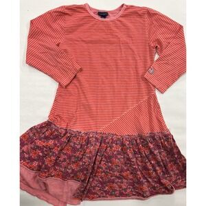 Naartjie 10 years Pink Red Long Sleeve‎ Floral Ruffle Bottom Dress